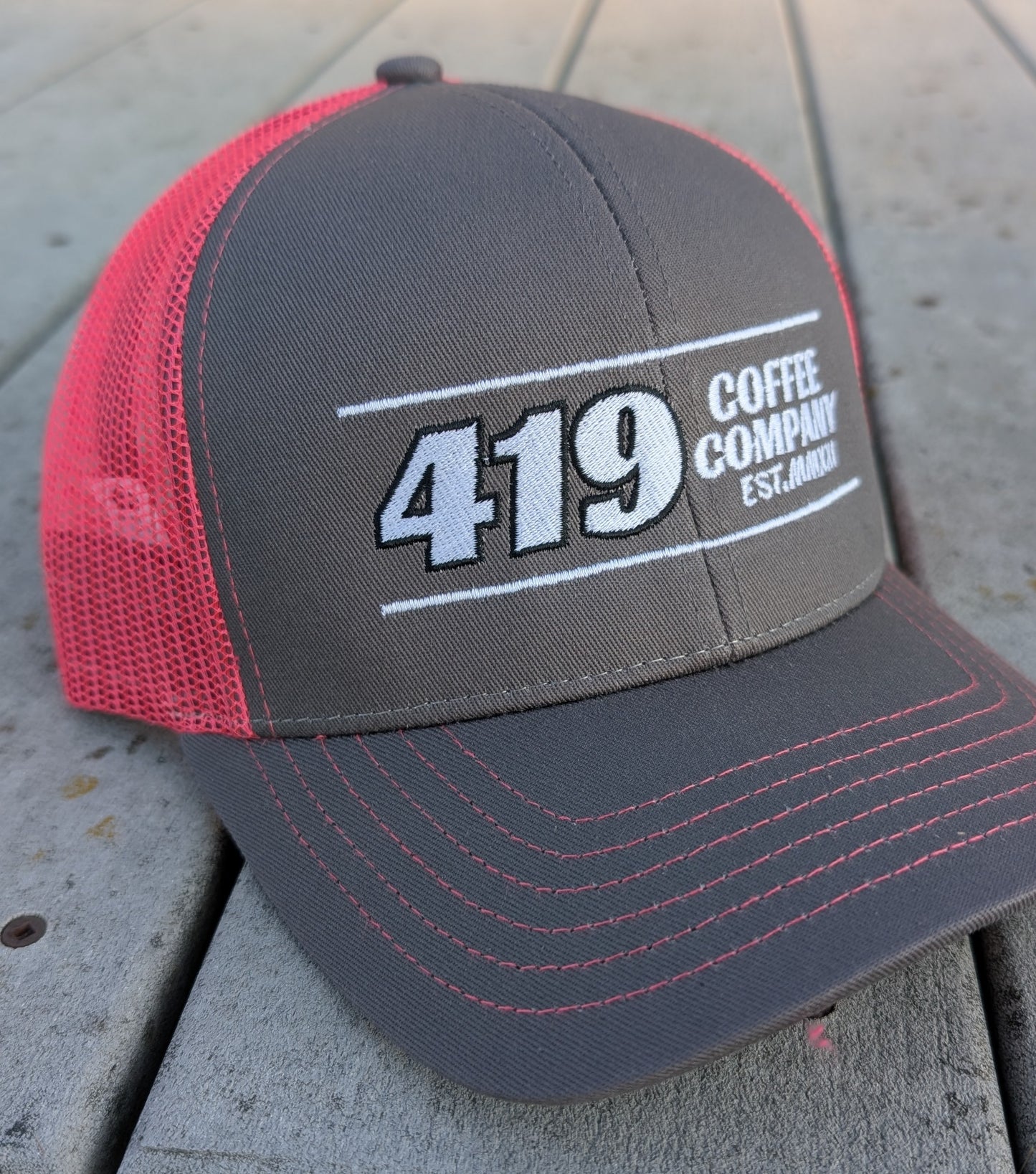 2 Line 419 - Gray/Pink Hat